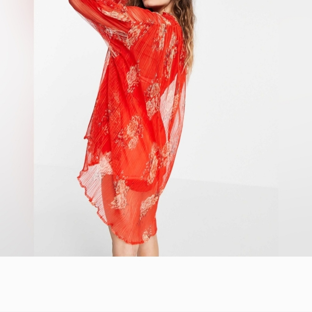 Free People dahlia tunic top with sleeve detail in vintage floral size xl